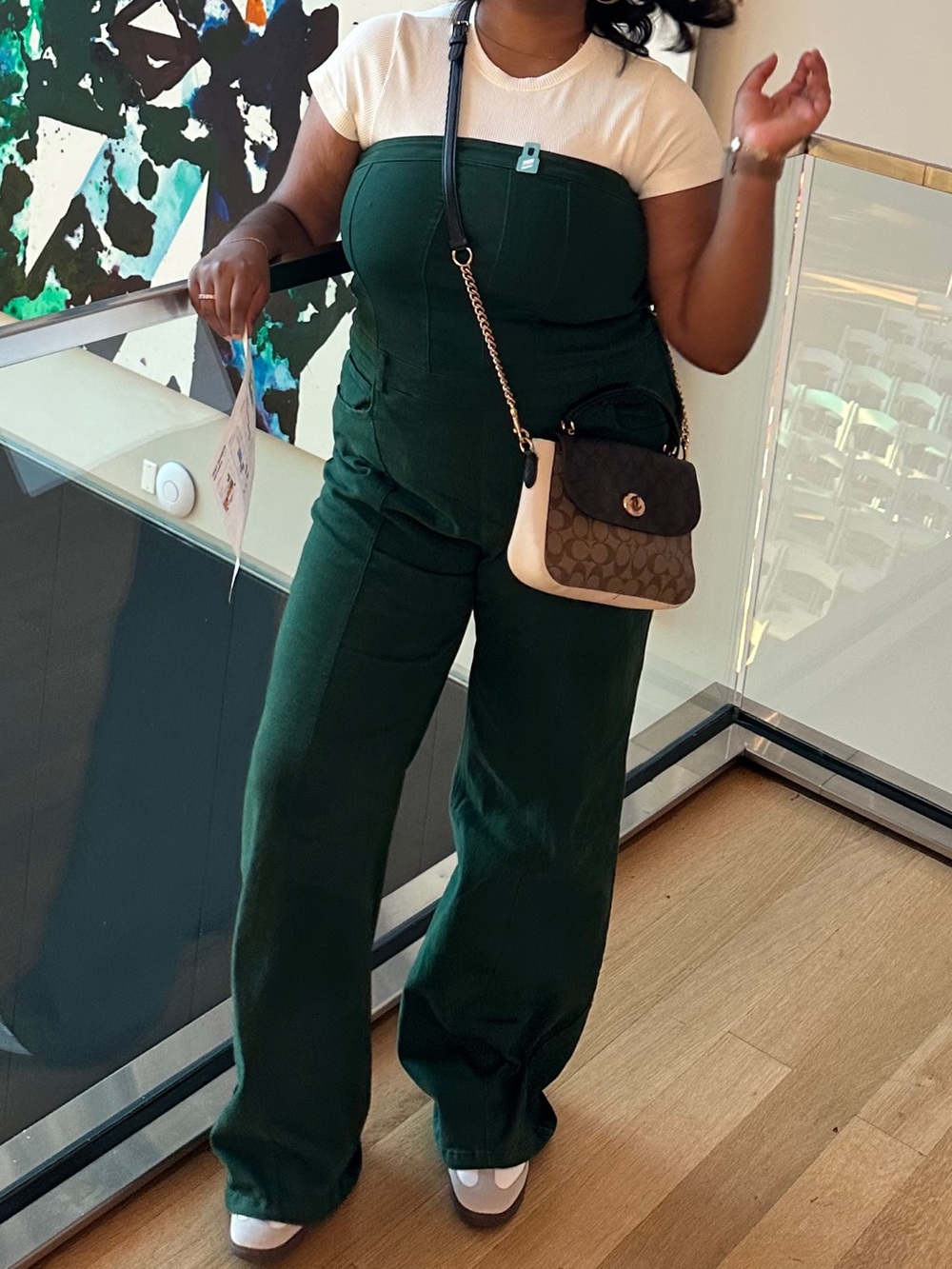 Fashion Nova Denim Jumpsuit (Green)